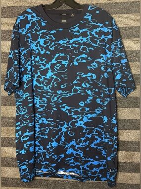 NWOT Hugo Boss Blue Black Abstract Pattern Slim Fit T-Shirt Men’s 3XL